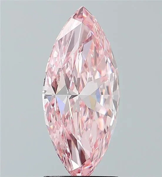 2.55ct Marquise Lab Grown Diamond (Fancy Vivid Pink, Clarity VS1, IGI)