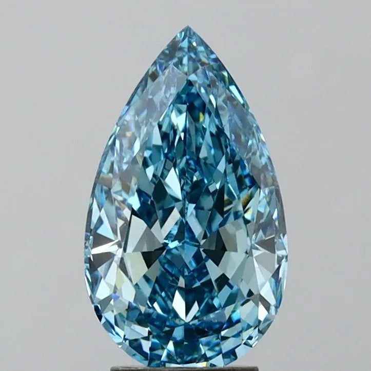 4.27ct Pear Lab Grown Diamond (Fancy Vivid Blue, Clarity VS1, IGI)