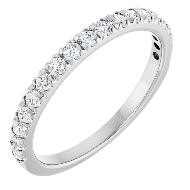 1.7mm Lab Grown Pavé Diamond Half Eternity Band