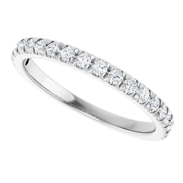 1.7mm Lab Grown Pavé Diamond Half Eternity Band