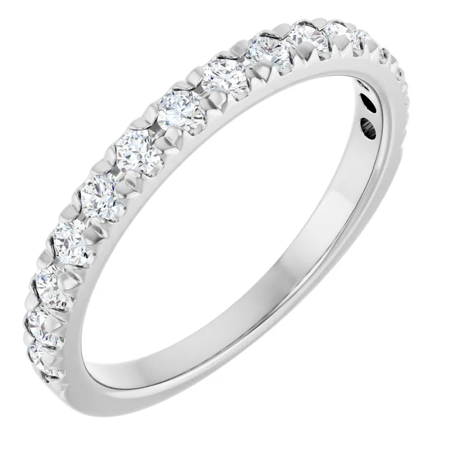 2.1mm Lab Grown Pavé Diamond Half Eternity Band