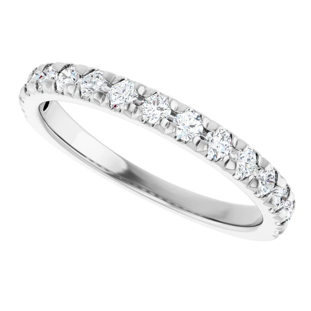 2.1mm Lab Grown Pavé Diamond Half Eternity Band