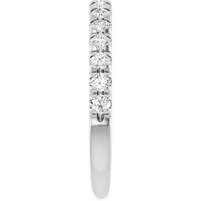 2.1mm Lab Grown Pavé Diamond Half Eternity Band