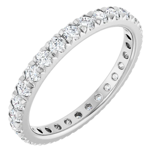 2.1mm Lab Grown Pavé Diamond Eternity Band