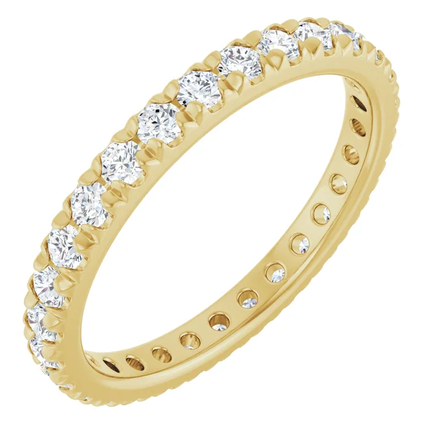 2.1mm Lab Grown Pavé Diamond Eternity Band