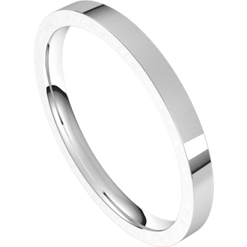 2mm Flat Band (18k White Gold)