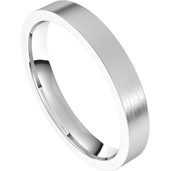 3mm Flat Band (18k White Gold)