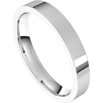 3mm Flat Band (18k White Gold)