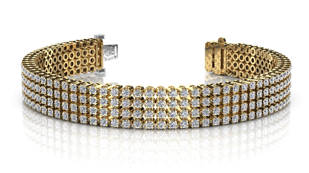 Lab Grown 4-Row Tennis Bracelet