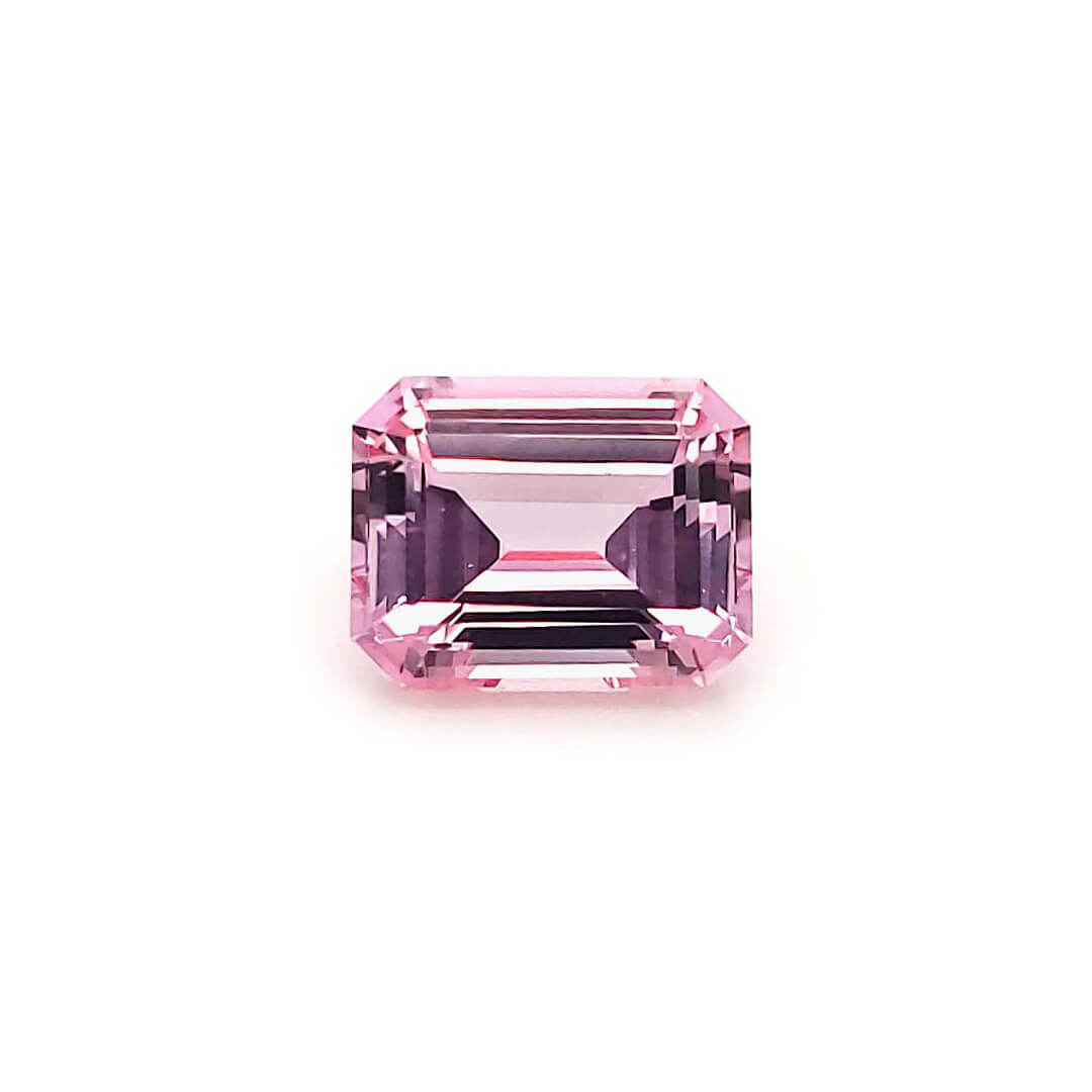 Lab Created Peach Pink Sapphire - Emerald Cut