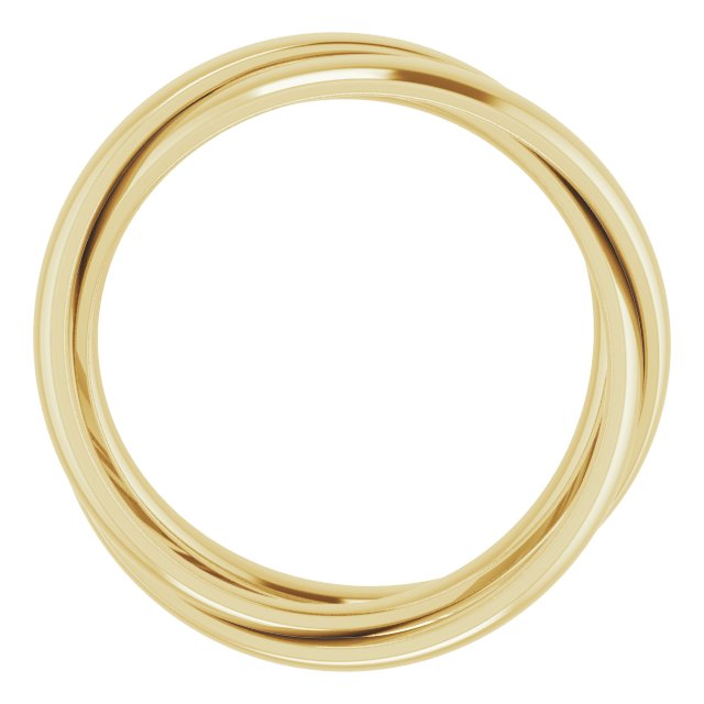 Three-Row Gold Rolling Ring