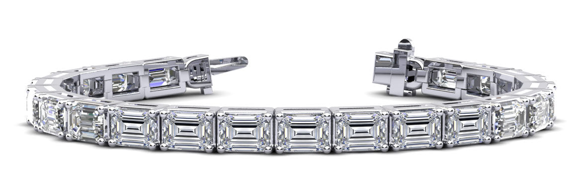 Lab Grown Emerald Cut Tennis Bracelet