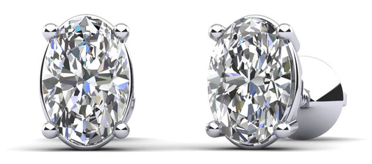 Lab Grown Oval Cut Solitaire Stud Earrings