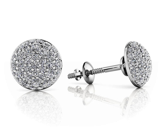 Lab Grown Round Diamond Cluster Stud Earrings