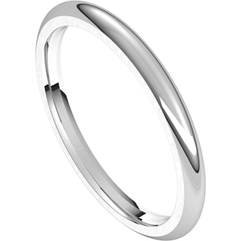 2mm Round Band (18k White Gold)