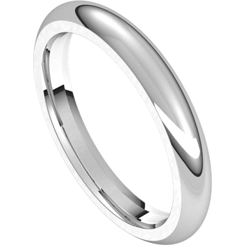 3mm Round Band (18k White Gold)